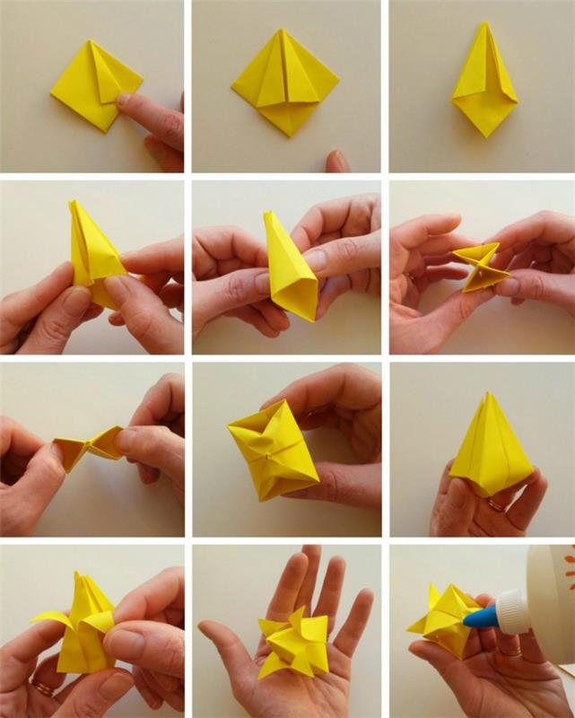 ako urobiť pekný origami tulipán, ideálny model origami kvetu na začiatok v umení skladania papiera