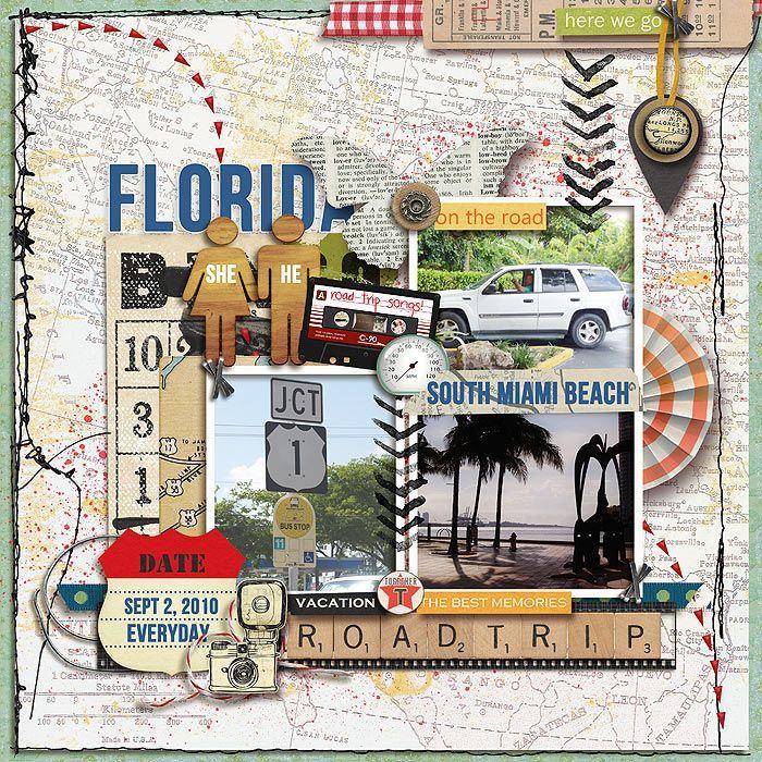 Florida semester, idé organisation sida bok scrapbooking, scrapbooking resa album fotografier