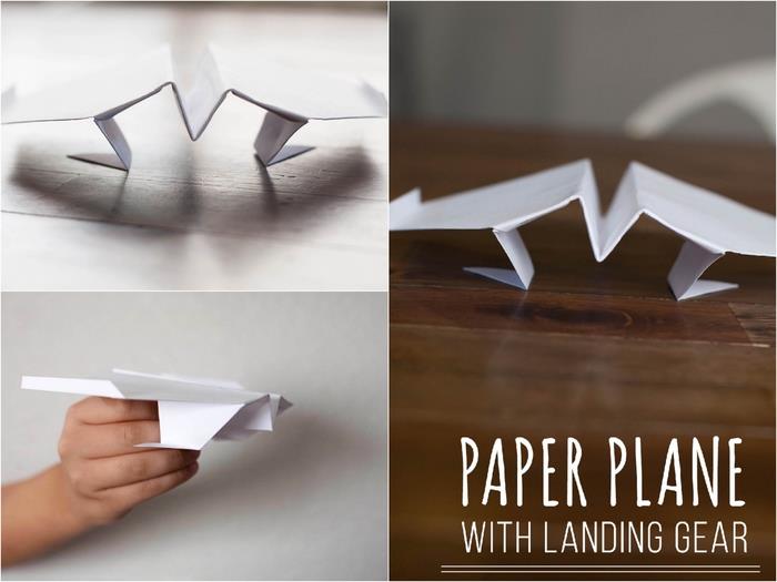 originálny model origami lietadla s podvozkom strednej obtiažnosti