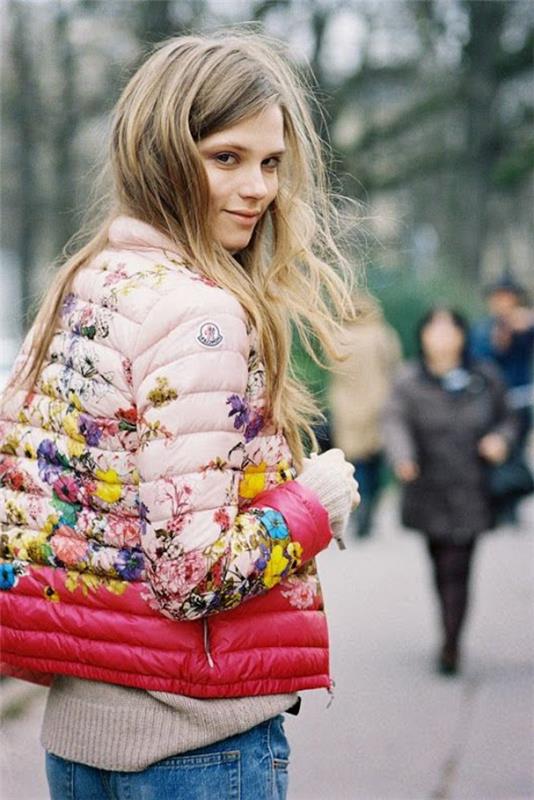 hur-att-bära-dag-outfit-vinter-vår-2015-blommig-jacka