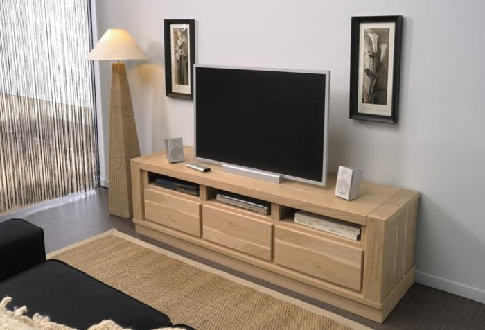 massivt trä-byrå-teak-möbler-modernt-vardagsrum-byrå-trä-byrå