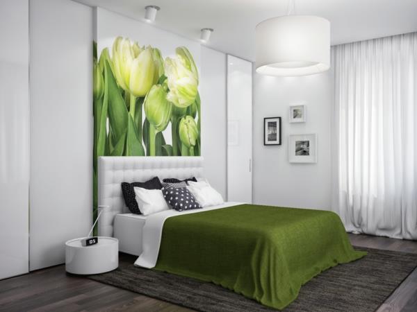 غرفة نوم معاصرة - قوس - دهان - أخضر