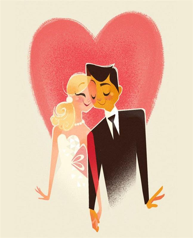 Kärlek illustration bröllop ritning idé för ett bröllop bedårande par i kärlek