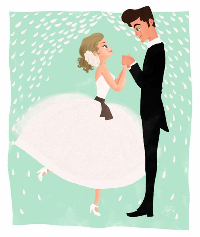 Cool illustration bröllop massa häfte bild äktenskap par vacker kvinna prinsessa klänning