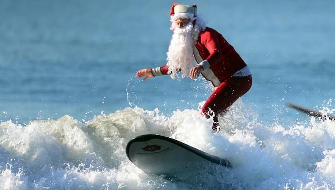 santa claus kostým surfovanie vtipný kostým santa claus
