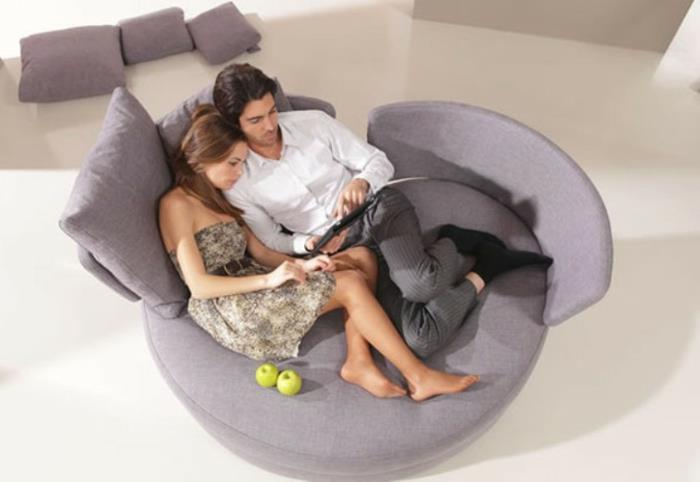 أريكة-غرفة المعيشة-زوجين-على-قابلة للتحويل-مريحة-رمادية