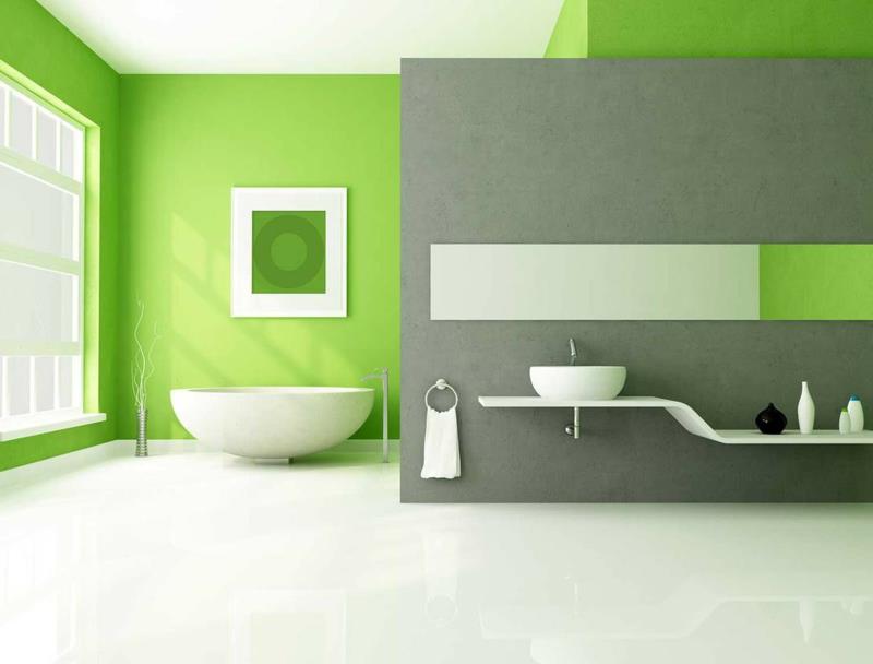 färg som matchar grå badrum grågrön