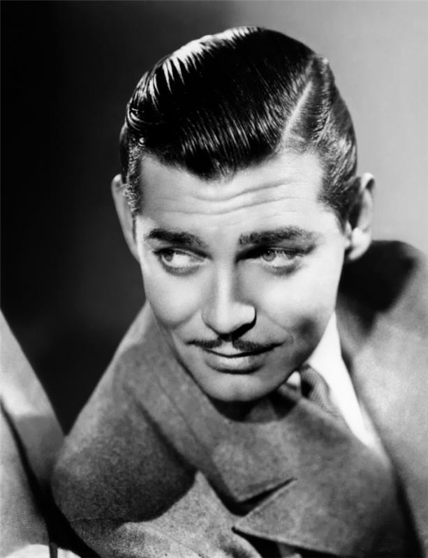 vintage man frisyr Clark Gable stil slicked tillbaka