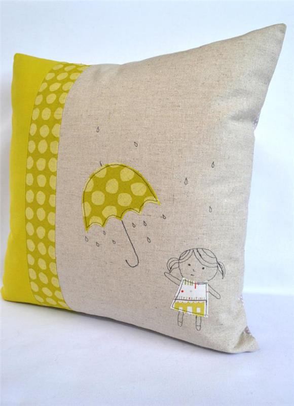 personalizovaný vankúš-dievča-a-dáždnik