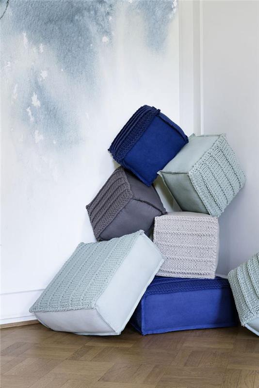 textilné a pletené-kubické-podlahové vankúše