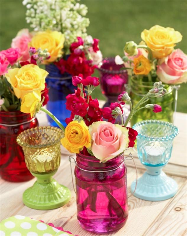 kanna-transparent-vas-glas-boll-vas-rund-glas-vas-färgade-rosa-blommor