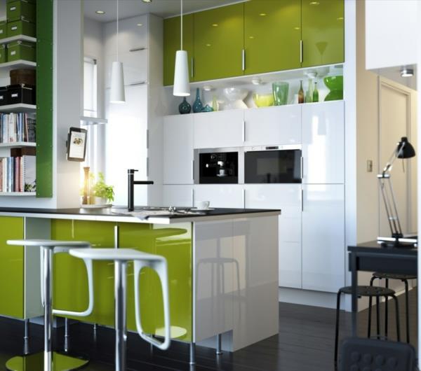 kuchyňa-ostrov-stred-ikea-zeleno-biela