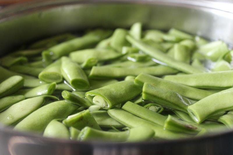 varenie zelených fazuliek uvarte zelené fazuľky v kastróle