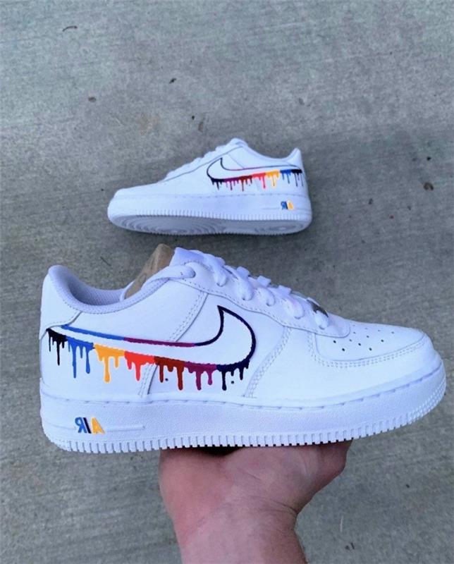 anpassade air force 1 textildesign lätt manuell aktivitet dekoration vita sneakers