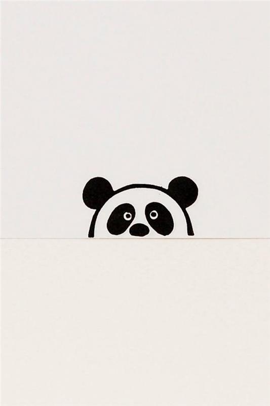 malá kresba pandy, obrázky kresieb, biele pozadie