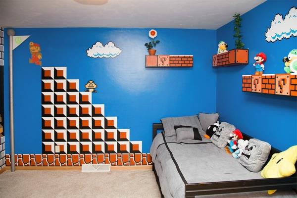 dekor-tapeter-barnrum-mario-bros-på-väggen-super-mario