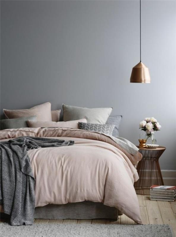 ديكور-غرفة معيشة-لون أرجواني فاتح-أرجواني-غرفة نوم-وسائد-سرير