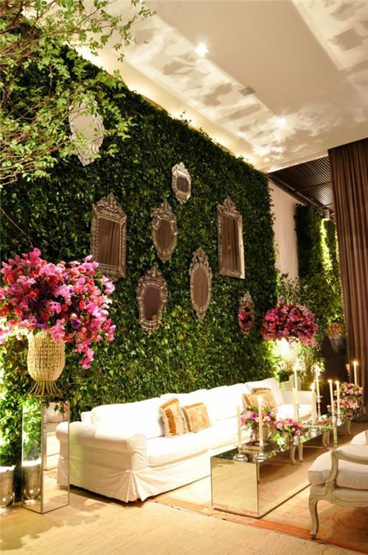 dekorácia-so-syntetickým-trávnikom-umelým-trávnikom-stenou-luxusným-domom-interiérom