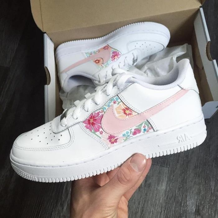 dekoration vita sportskor målning läder pastellfärger air force one custom