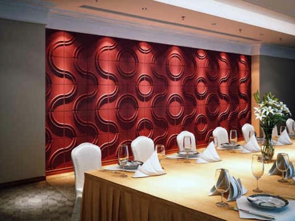 original-vägg-dekoration-röd-dekorativ-panel