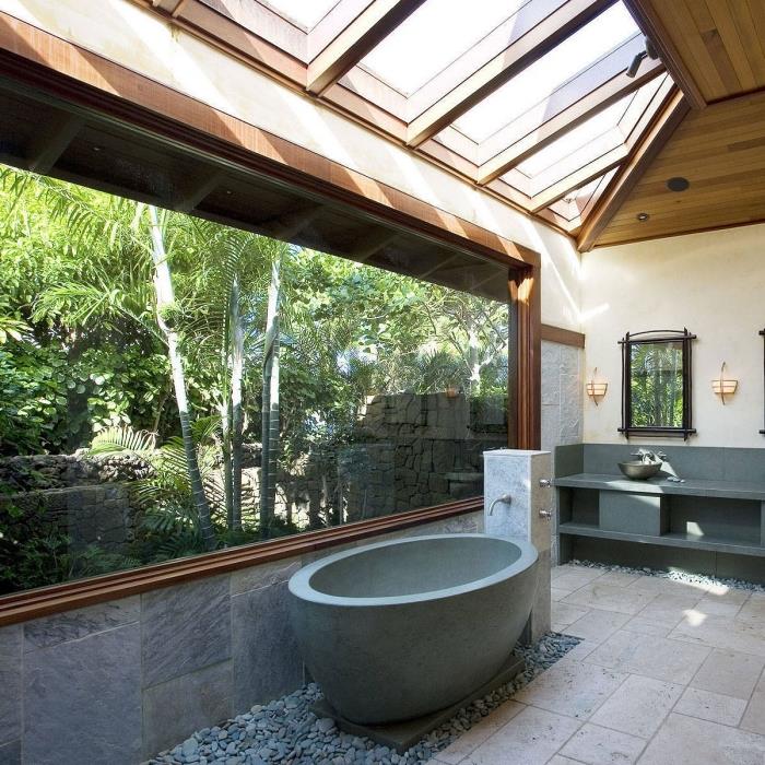 Relaxačné rozloženie kúpeľne, aké farby má kúpeľňa v japonskom štýle, dizajn kúpeľne s vaňou