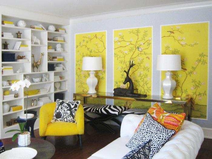 dekorera-väggarna-hur-att-dekorera-ditt-sovrum-dekoration-vardagsrum-vit-soffa-gula-väggar