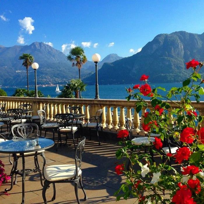 زيارة-البحيرات-الإيطالية-بحيرة-من-يأتي-روتارد-بيلاجيو-إيطاليا-مطعم-الزهور الحمراء