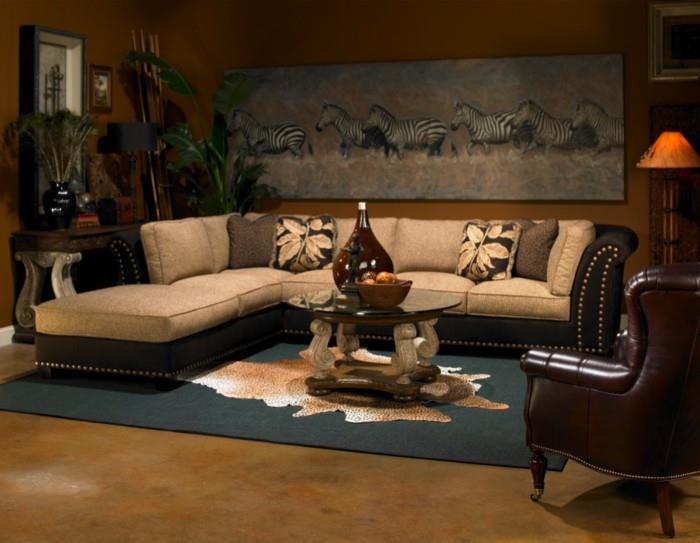 Afrikansk dekor-zebra-målning-soffa-kuddar