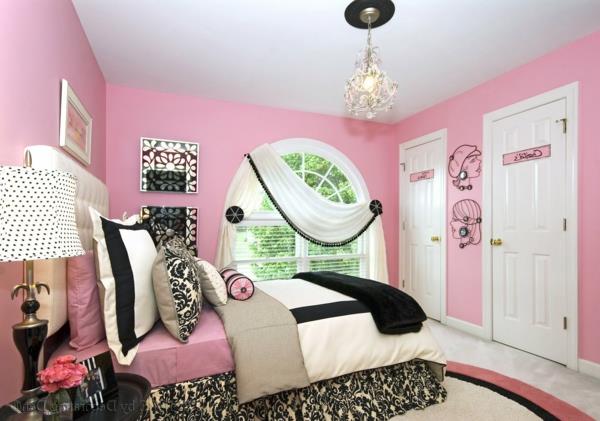 ružové steny-teen-dievča-spálňa-dekor