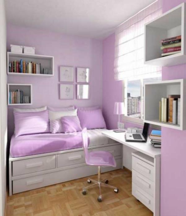 malý byt-teen-dievča-spálňa-dekor