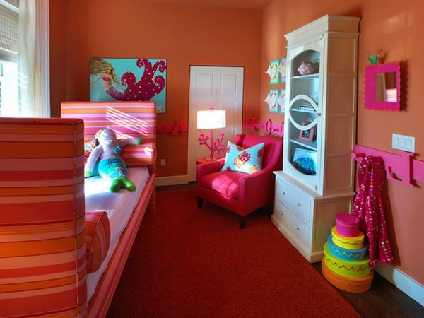 ديكور غرف نوم اطفال باللون البرتقالي