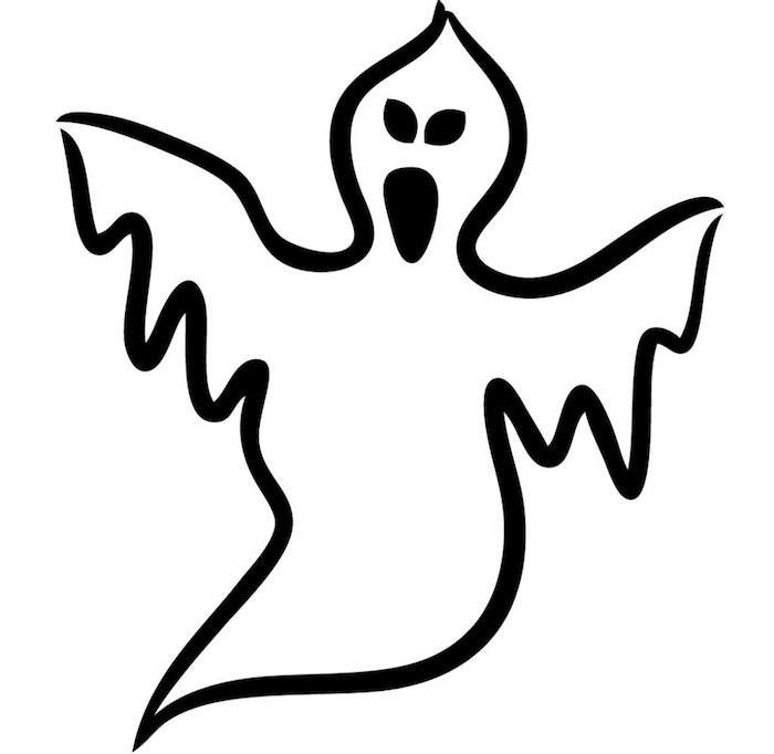 lätt svartvitt spök läskigt halloween ritning