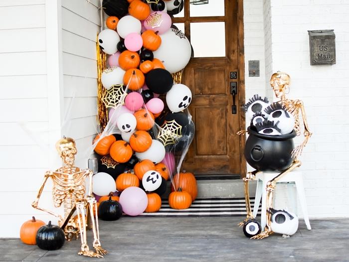 vonkajšie halloween deco diy oranžové tekvicové balóniky vstupný večierok osemsmerovka jesenná oslava