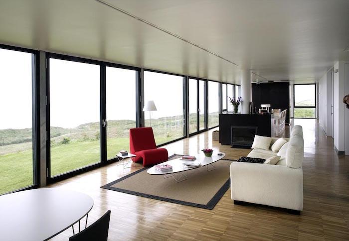 veľká obývacia izba minimálny dizajn priestor dekorácia moderný súčasný