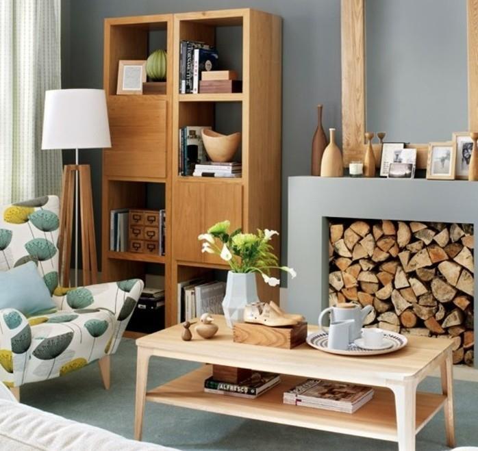 sivý-obývačka-dekor-s-dreveným nábytkom-pre-rustikálny-šik-interiér