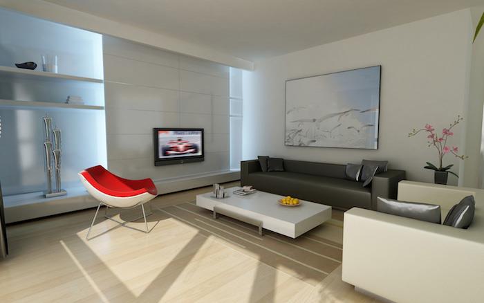 moderný dizajnový byt triezvy a luxusná dekorácia obývačky