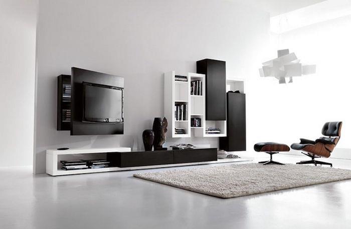 dizajn obývačky obývačka moderný nábytok deco biela čierna