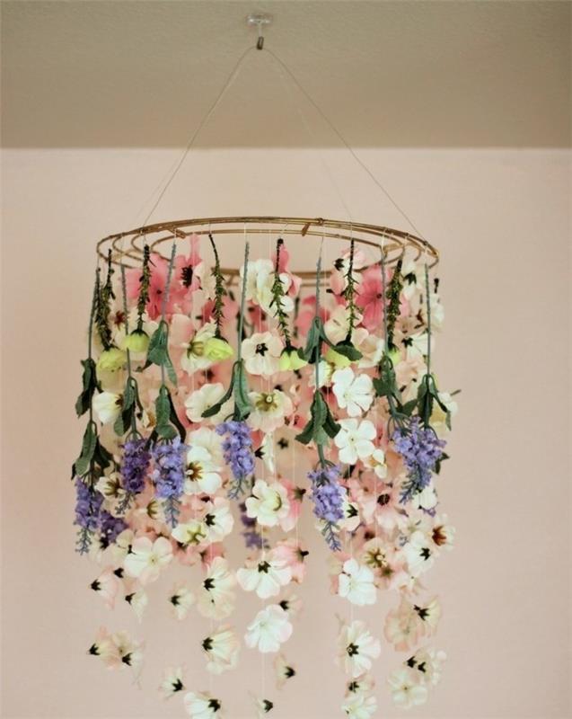 Idee Regalo Fai da te، Sospensione Circolare Con Fiori، appesa al soffitto