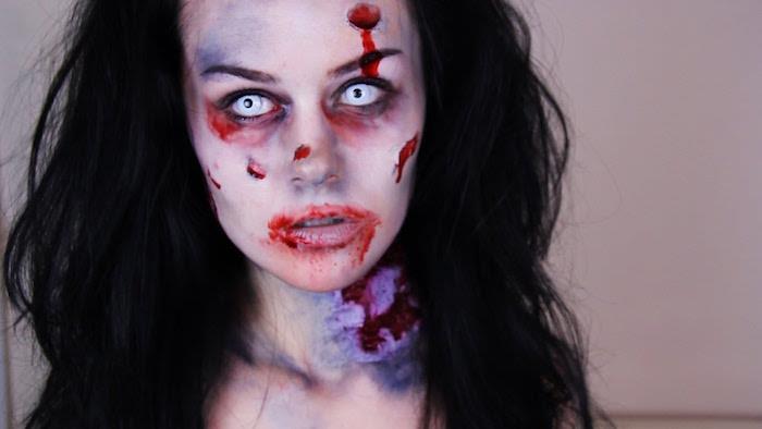 kvinna halloween makeup skräck zombie
