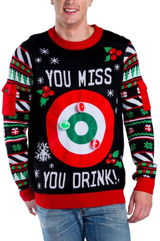 gýčový vianočný sveter pre škaredého muža vianočné oblečenie so suchým zipsom na silvestrovskú hru