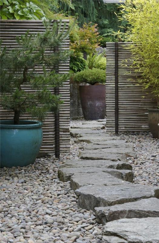 Japansk-zen-sten-trädgårdar-japansk-träd-natur