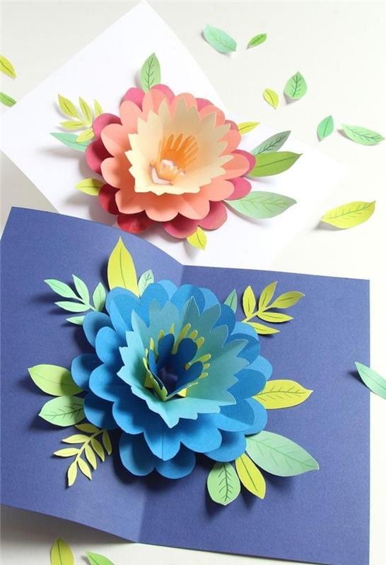 pekné karty ku dňu matiek so zloženými origami