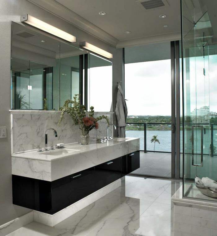 sivá-dvojitá umývadlo-kúpeľňa-nábytok-originálne-nápady-balkón-mramor