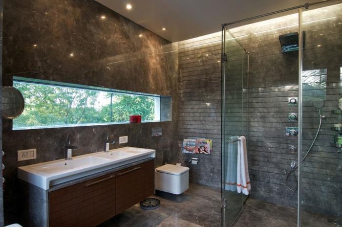 sivá-dvojitá umývadlo-kúpeľňa-nábytok-originálne-nápady-sprchovací kút