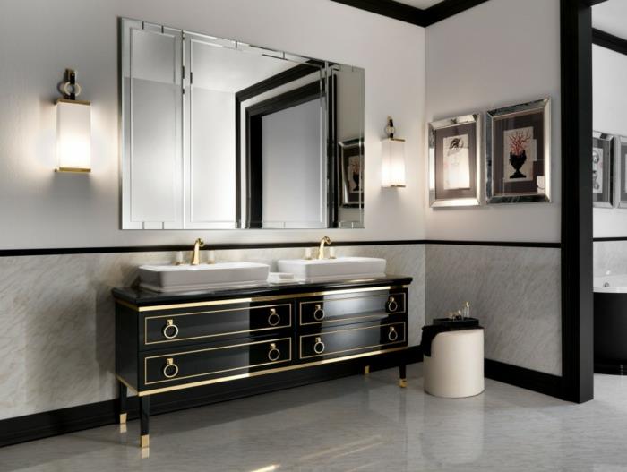 sivá-dvojité umývadlo-kúpeľňový nábytok-originálne-luxusné-nápady