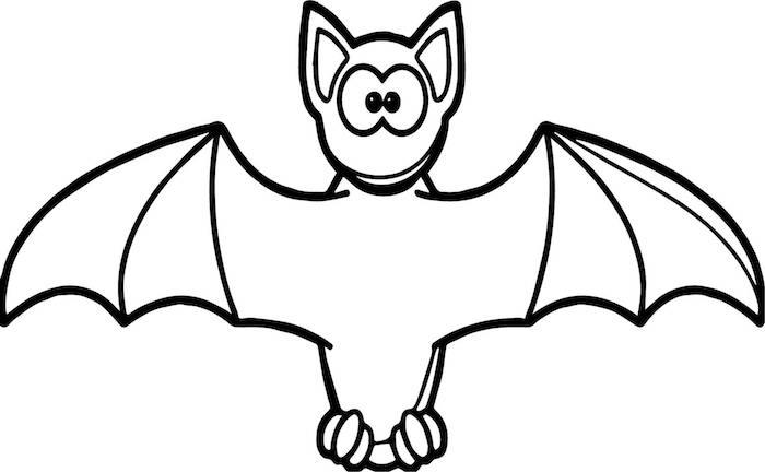 lätt att rita söt fladdermus för halloweenfärgning för barn