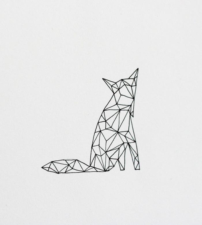 Papper pennor ritning matematisk bild ritning vacker räven tatuering idé
