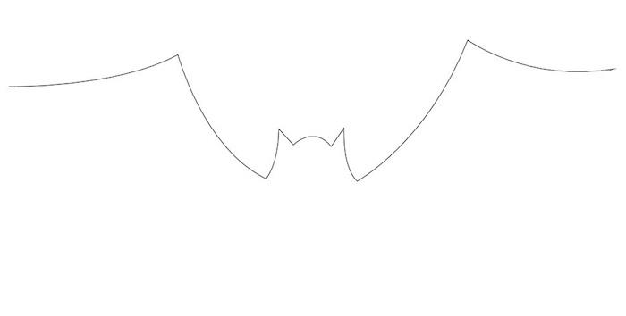 mycket enkel ritning av en fladdermus i en minimalistisk linje att spåra för halloween