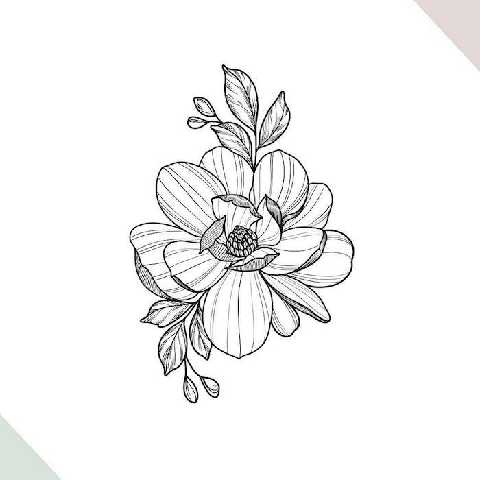 Kvet v perspektíve, 3D kresba chladného kvetu na tetovanie, naučte sa kresliť ľahko jednoduchú kresbu na reprodukciu krok za krokom