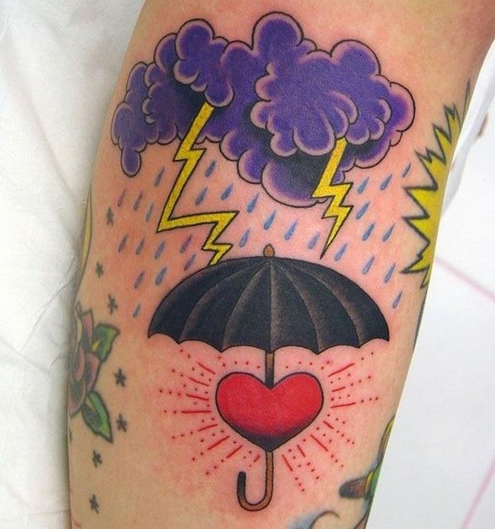 tetovanie oblak farba manžety tetovanie muž old school búrka